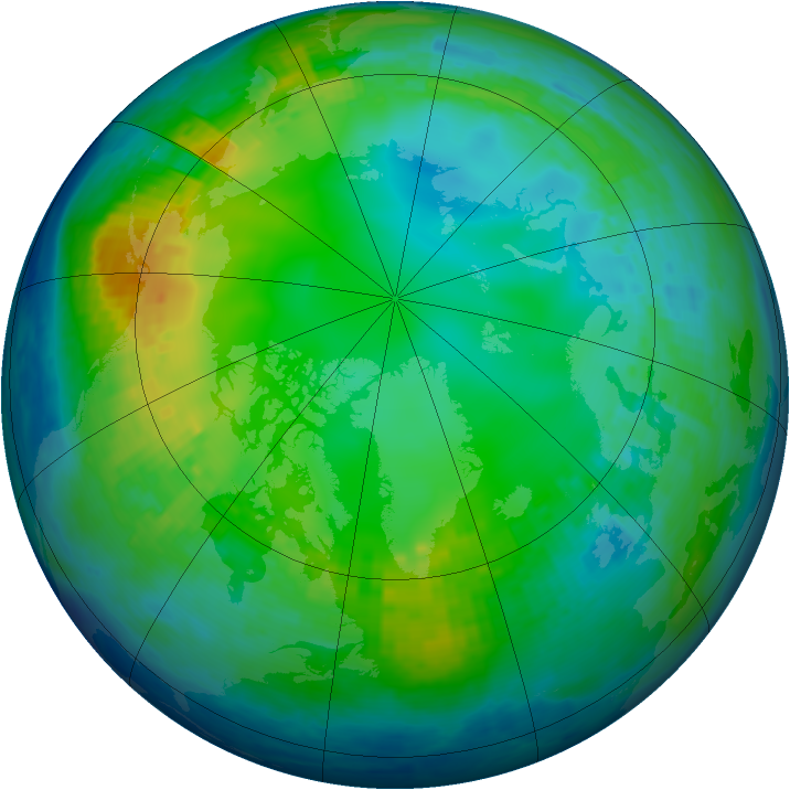 Arctic ozone map for 17 November 2003